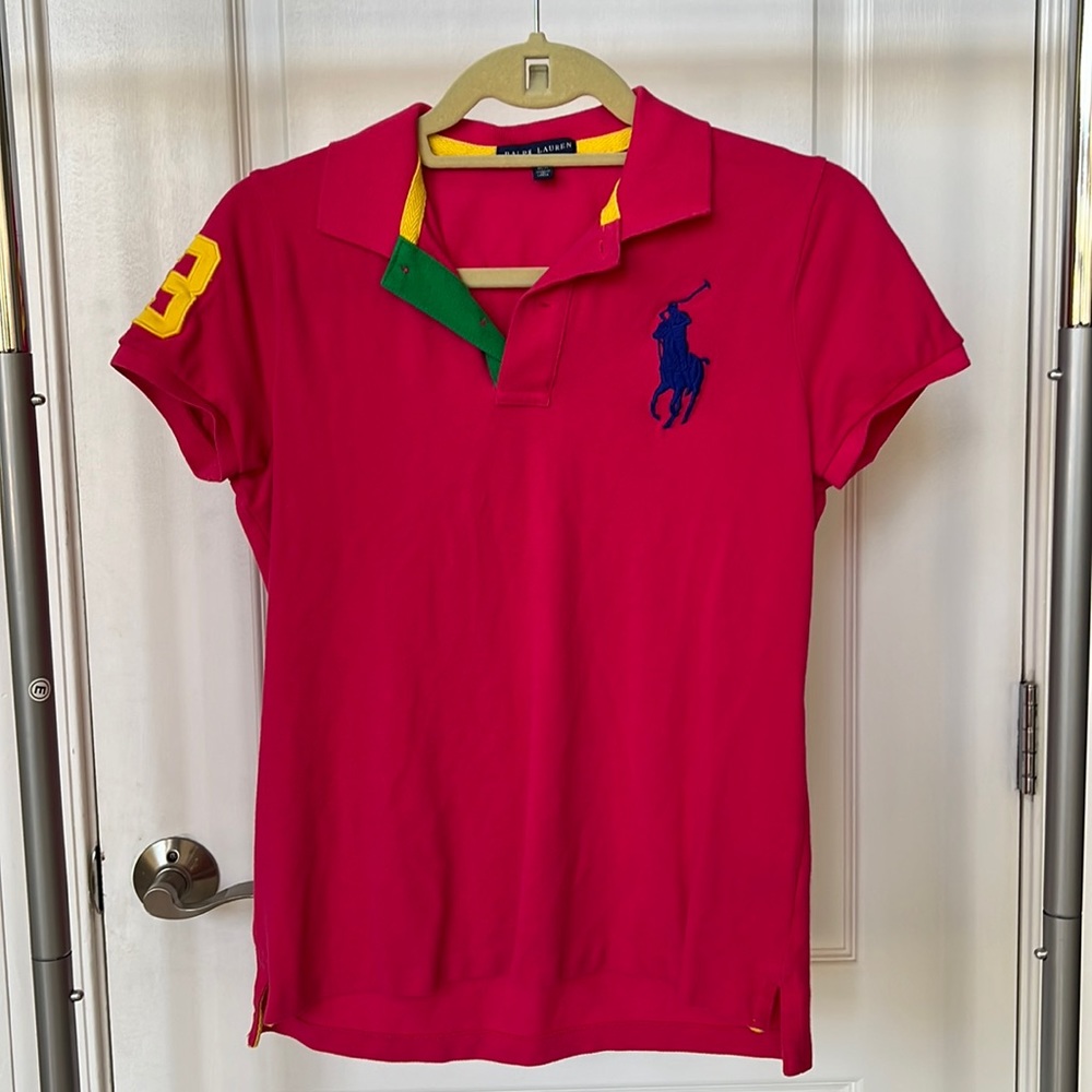 Pink Ralph Lauren polo shirt